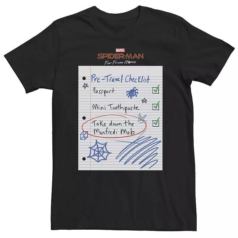 Big & Tall Marvel Spider-Man Far From Home Spider List Tee, Mens, Size: 3XL, Black Product Image