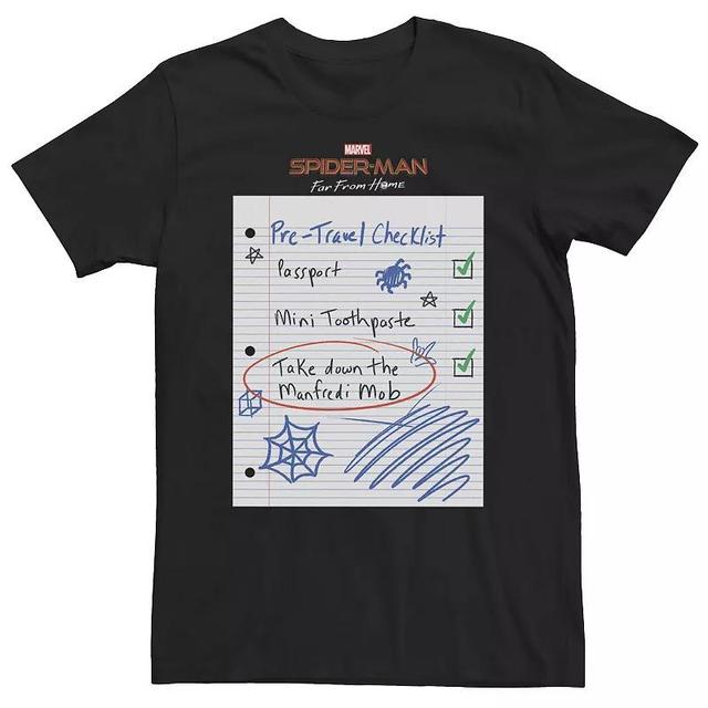 Big & Tall Marvel Spider-Man Far From Home Spider List Tee, Mens, Size: 3XL, Black Product Image