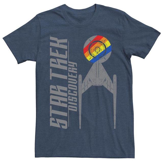 Mens Star Trek Discovery Trek UFO Graphic Tee Navy Grey Product Image