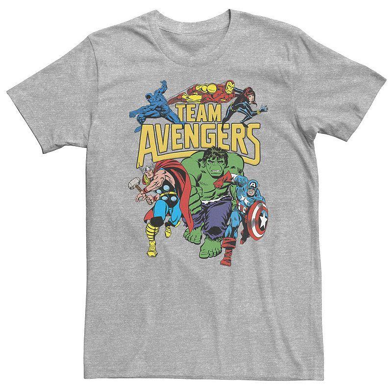 Big & Tall Marvel Avengers Classic Group Assemble Tee, Mens Athletic Grey Product Image