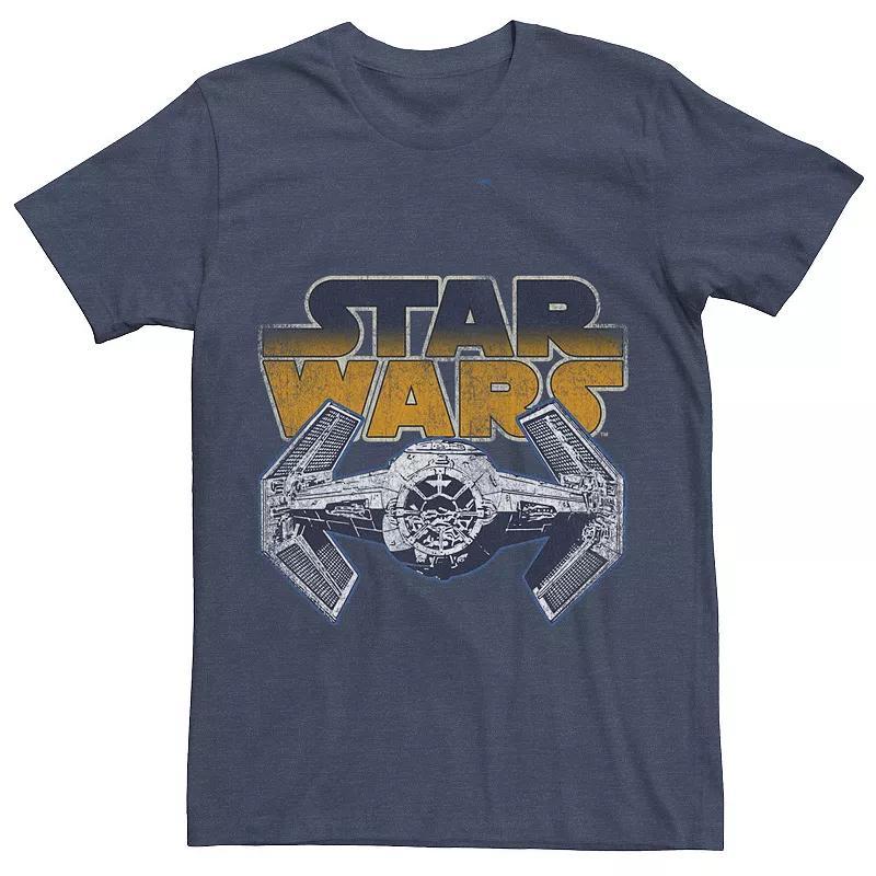 Mens Star Wars Super Retro Tie Fighter Classic Logo Tee Med Blue Product Image