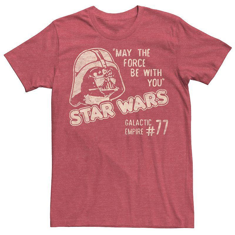 Mens Star Wars Darth Vader May The Force Be With You Stamp Tee Red Grey Product Image