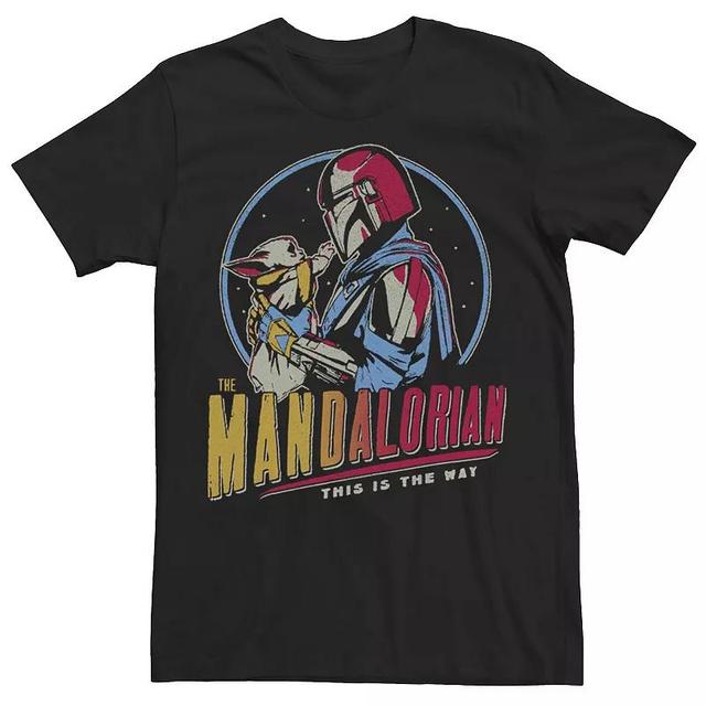 Mens Star Wars: The Mandalorian Mando And Grogu Dark Rainbow Tee Product Image