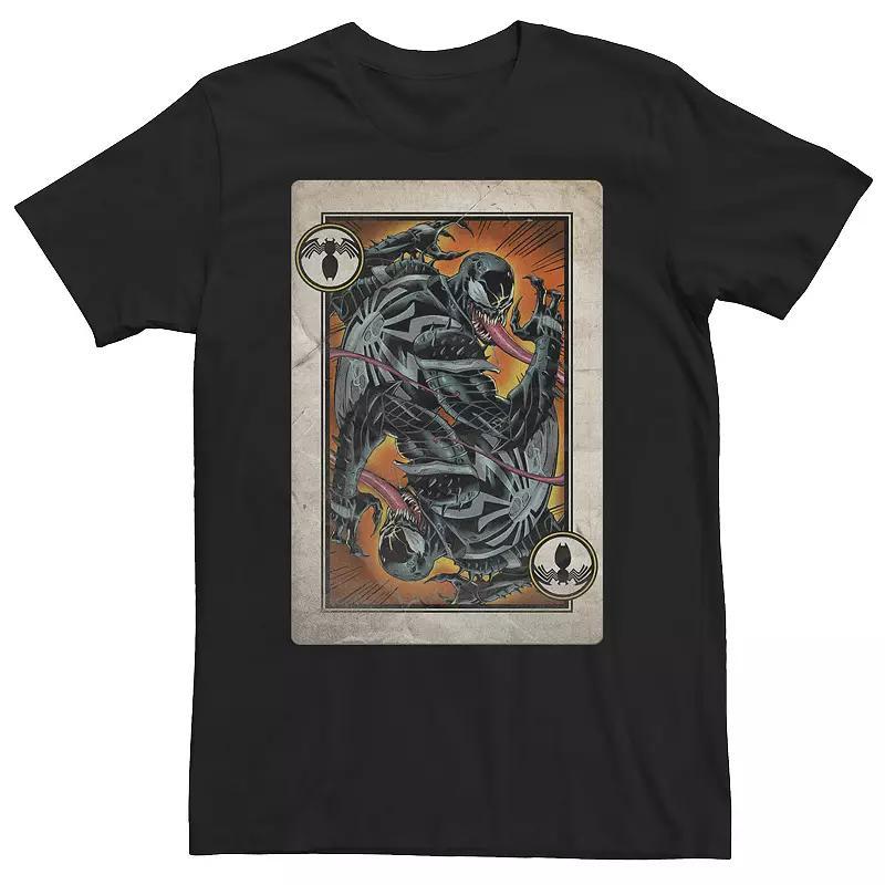 Big & Tall Marvel Venom Vintage Portrait Playing Card Tee, Mens Product Image