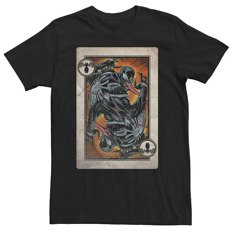 Marvel Big & Tall Marvel Venom Vintage Portrait Playing Card Tee, Men's, Size: XL Tall, Black Product Image