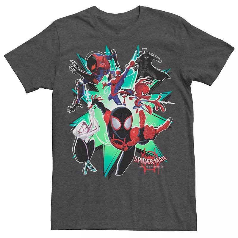 Mens Marvel Spider-Man Into The Spiderverse Action Group Shot Tee Product Image