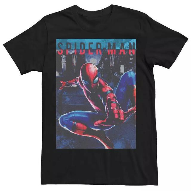 Mens Marvel Spider-Man Swinging City Poster Tee Product Image