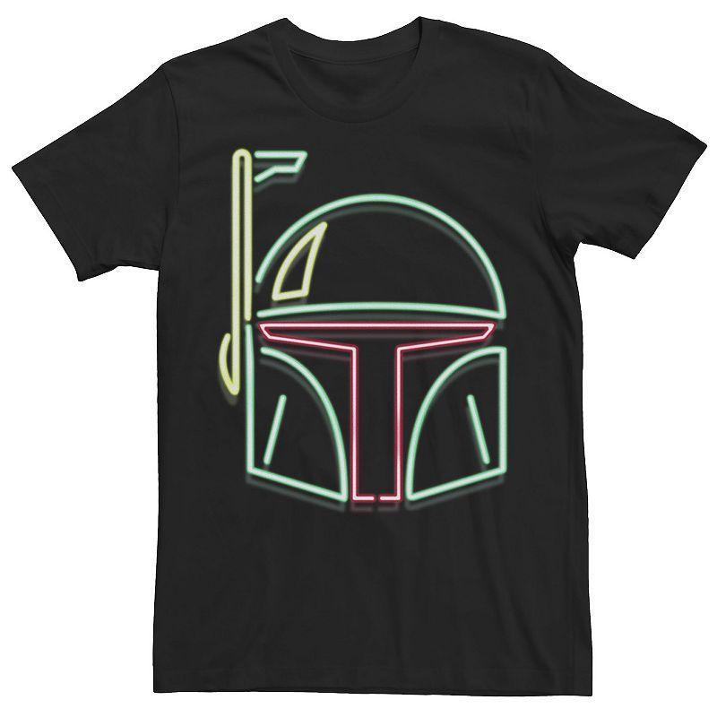 Mens Star Wars Boba Fett Neon Light Helmet Graphic Tee Product Image