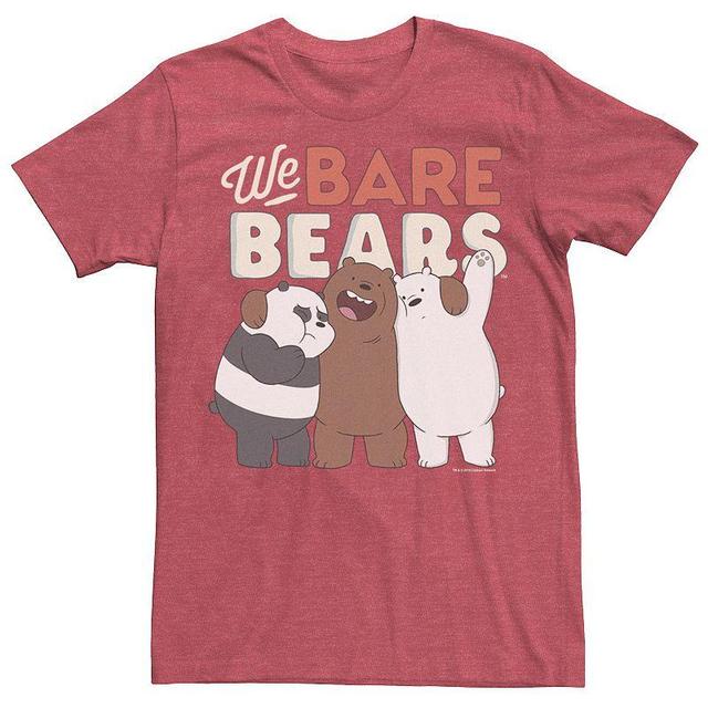 Mens Cartoon Network We Bare Bears Trio Portrait Graphic Tee Red Grey Product Image