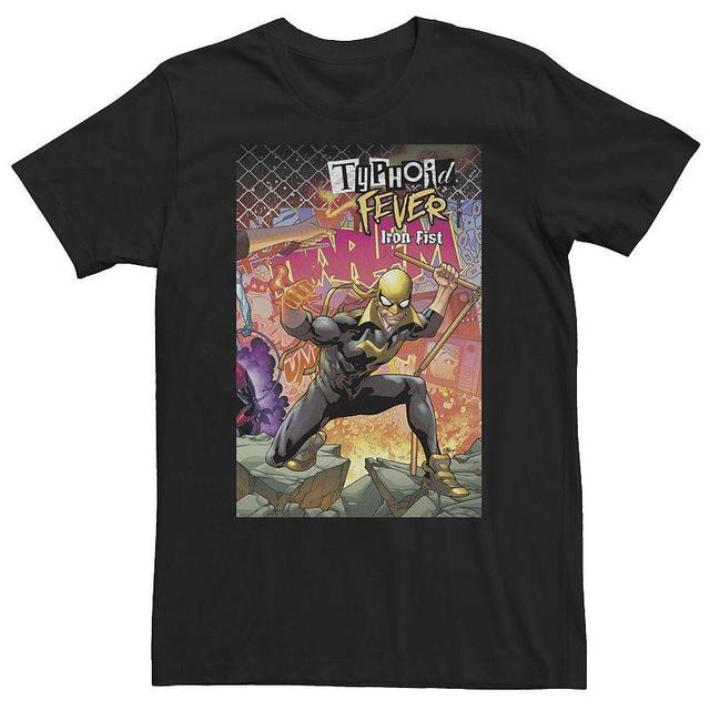 Big & Tall Marvel Typhoid Fever Iron Fist Comic Cover Tee, Mens, Size: 3XL, Black Product Image