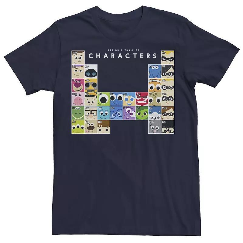 Big & Tall Disney / Pixar Movie Characters Periodic Table Tee, Mens Blue Product Image