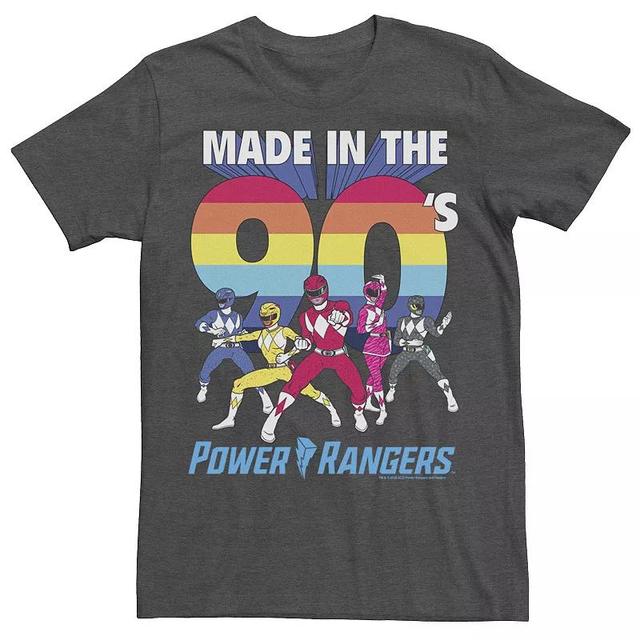 Licensed Character Big & Tall Power Rangers Group Shot Made In The 90's Tee, Men's, Size: 5XL, Dark Grey Product Image