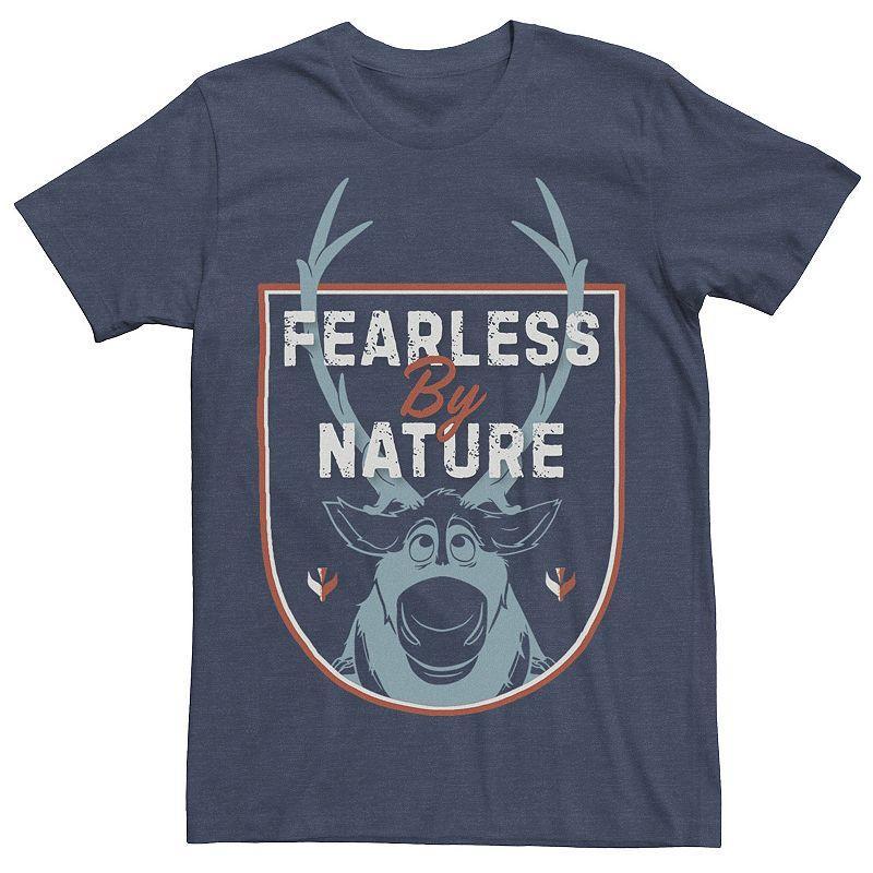 Disneys Frozen 2 Sven Mens Fearless By Nature Crest Tee Navy Grey Product Image