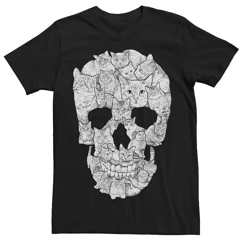 Mens Sketchy Cats Skull Graphic Tee Product Image