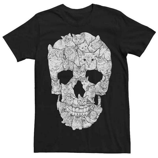 Mens Sketchy Cats Skull Graphic Tee Product Image