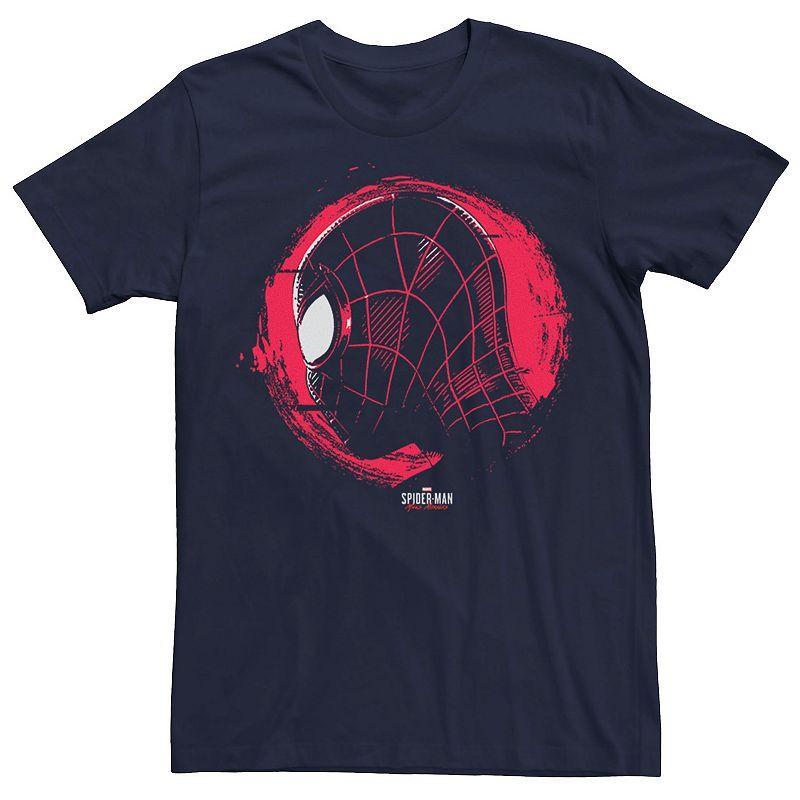 Mens Marvel Spider-Man Miles Morales Paint Silhouette Tee Blue Product Image