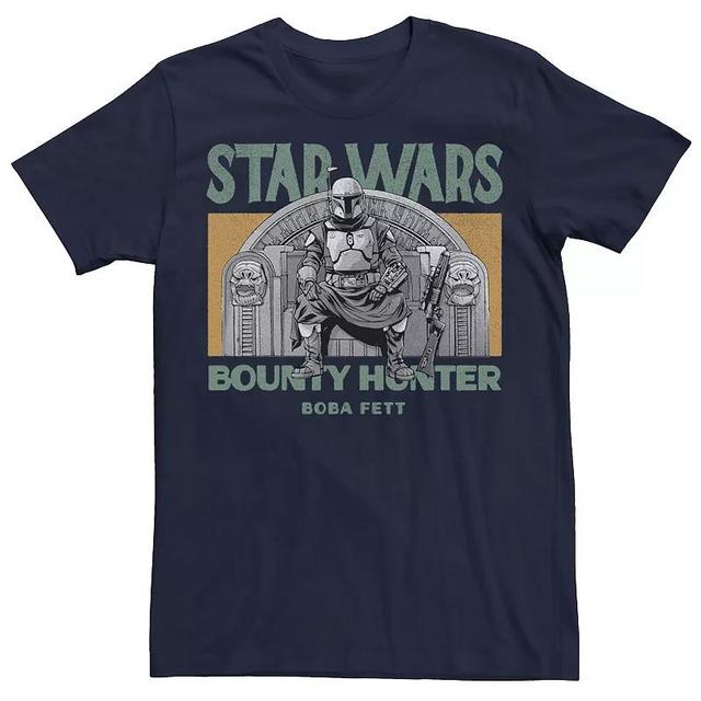 Mens Star Wars The Mandalorioan Boba Fett Bounty Hunter Poster Tee Blue Product Image