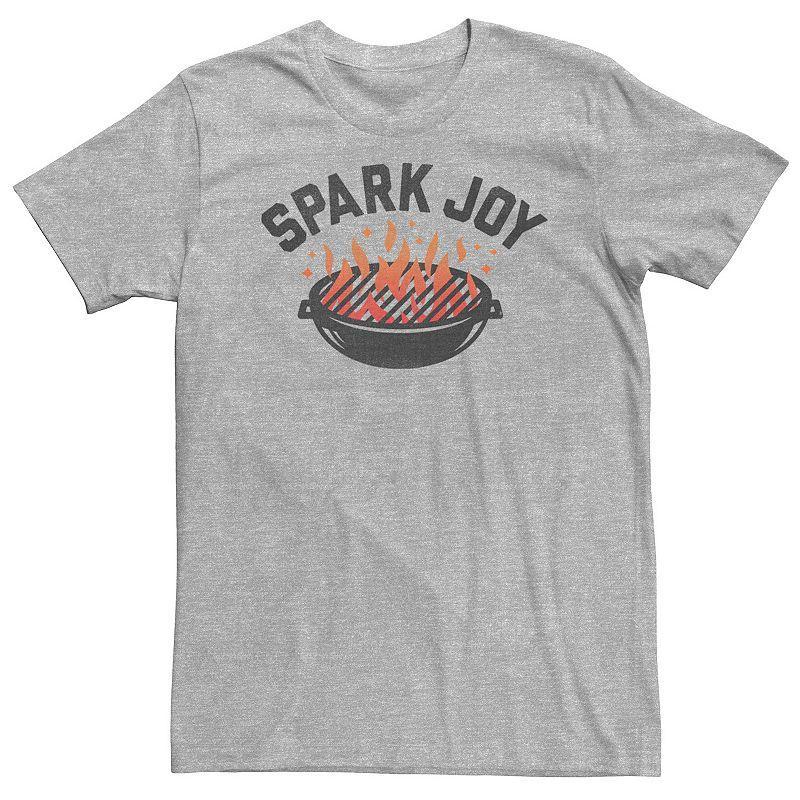 Big & Tall Spark Joy BBQ Flame Line Sketch Tee, Mens Athletic Grey Product Image