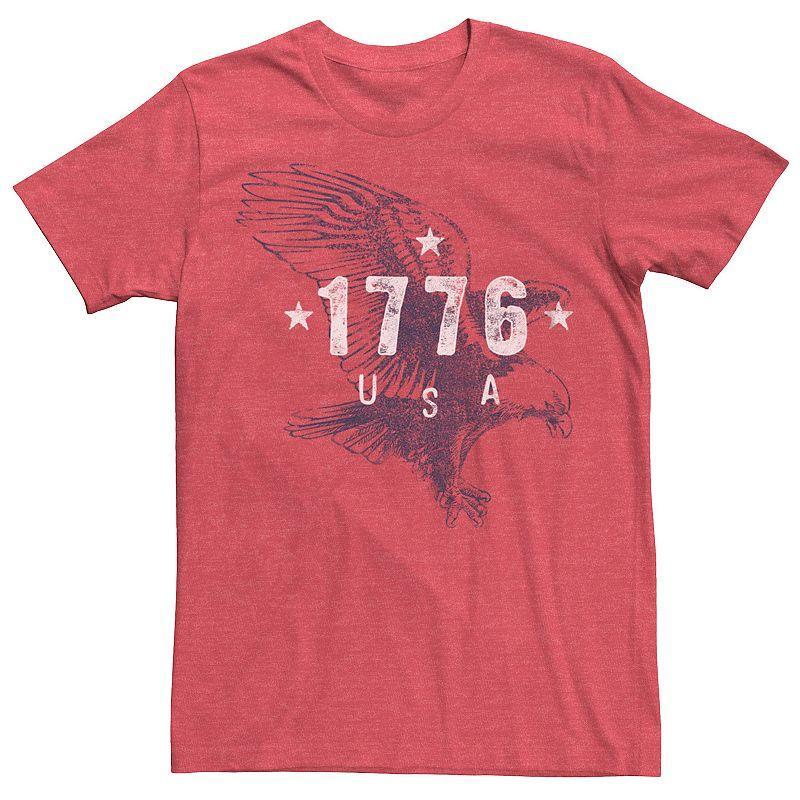 Mens 1776 USA Eagle Stars Graphic Tee Red Grey Product Image