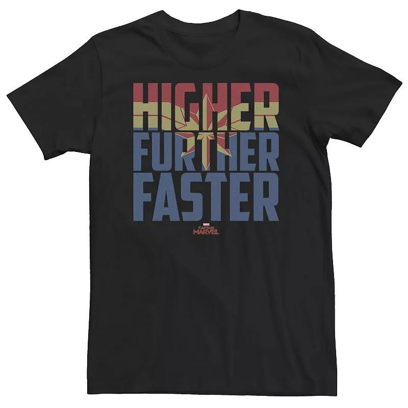 Big & Tall Marvel Captain Marvel Higher Faster Further Tee, Mens Product Image