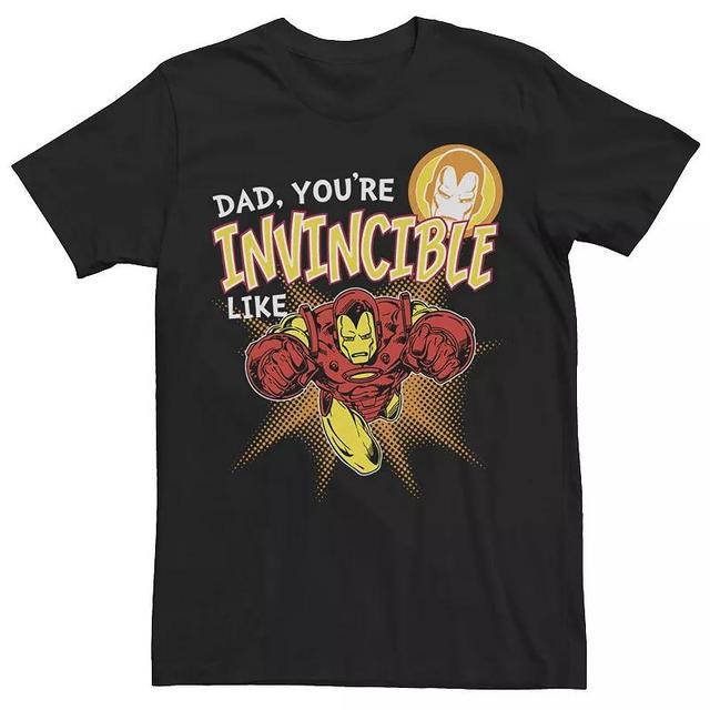 Mens Marvel Iron Man Invincible Dad Fathers Day Tee Product Image