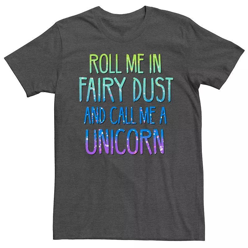 Mens Roll Fairy Dust Unicorn Graphic Tee Dark Grey Product Image