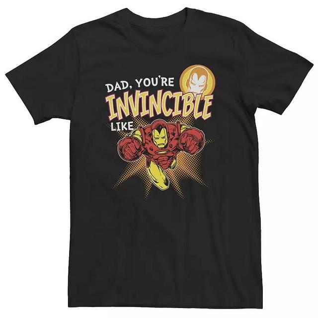 Big & Tall Marvel Iron Man Invincible Dad Fathers Day Tee, Mens Product Image