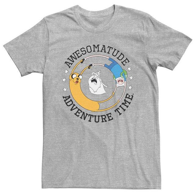 Mens Cartoon Network Adventure Time Jake And Finn Awesomatude Tee Athletic Grey Product Image