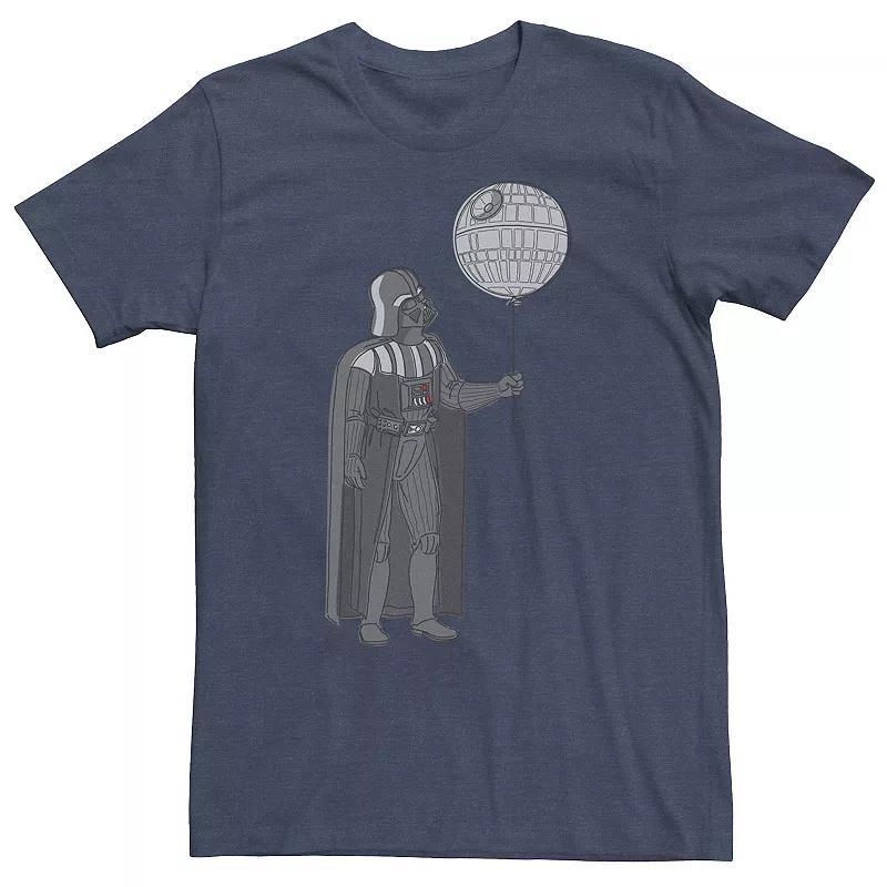 Big & Tall Star Wars Darth Vader Death Star Balloon Tee, Mens Navy Grey Product Image