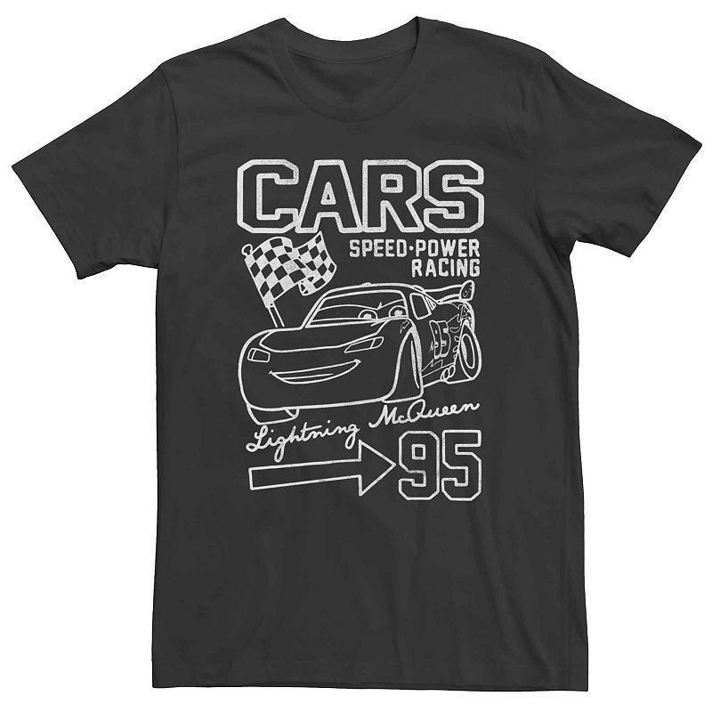 Mens Disney Pixar Cars Lightning McQueen Outline Poster Graphic Tee Product Image