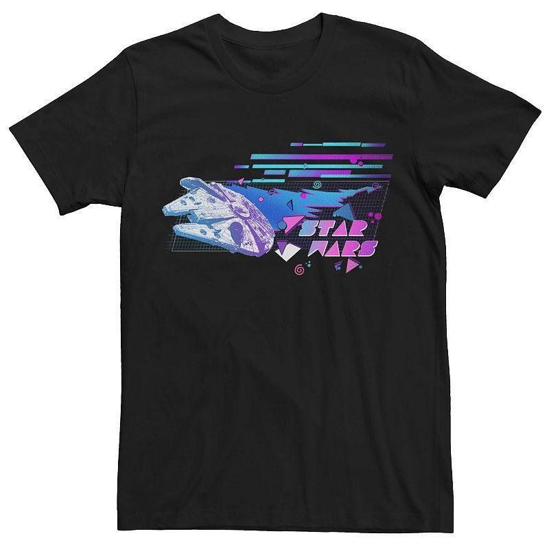 Mens Star Wars Millennium Falcon 90s Digital Retro Graphic Tee Product Image