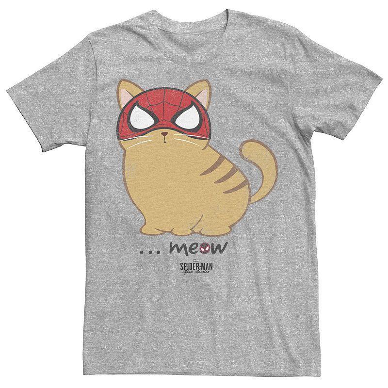 Mens Marvel Spider-Man: Miles Morales Spider-Cat Simple Portrait Tee Athletic Grey Product Image