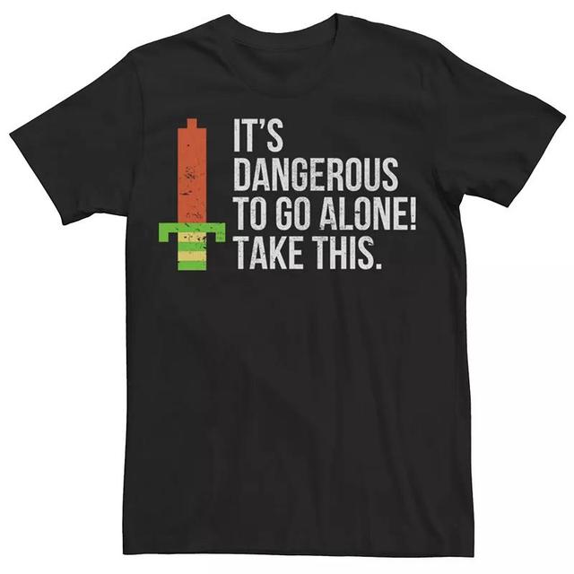 Mens Legend of Zelda Pixel 8 Bit Dangerous To Go Alone Tee Product Image