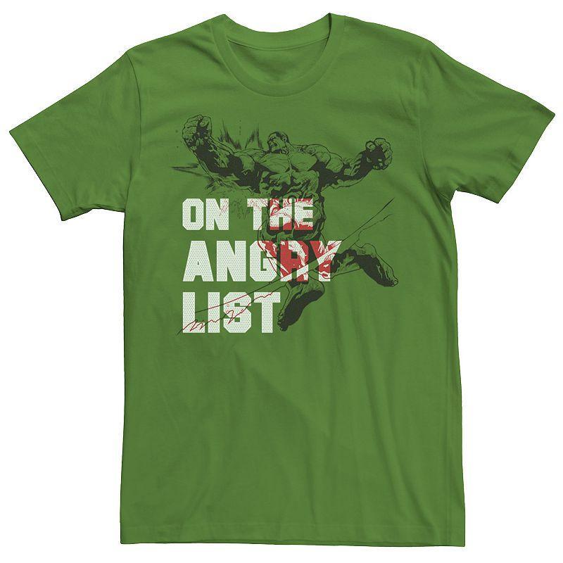 Mens Marvel Avengers The Hulk On The Angry List Christmas Tee Product Image