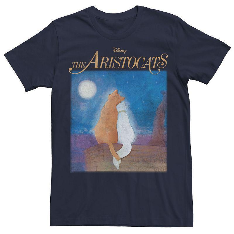 Big & Tall Disney The Aristocats Duchess & Thomas Night Sky Portrait Tee, Mens Blue Product Image