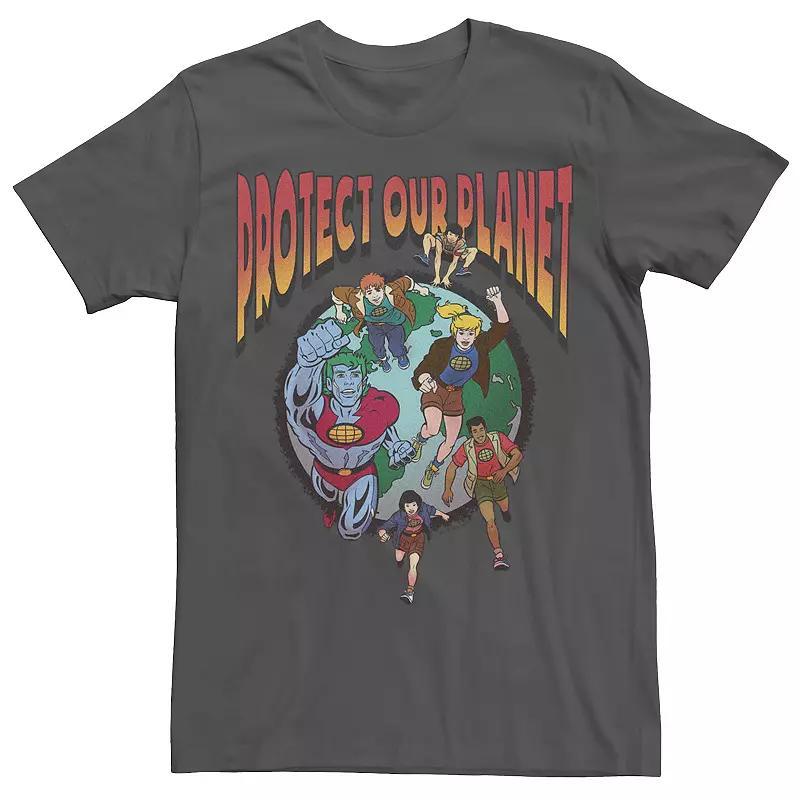 Mens Captain Planet and the Planateers Protect Our Planet Earth Tee Grey Product Image