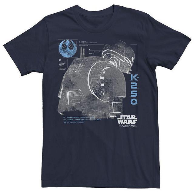 Mens Star Wars Rogue One K-2SO Specs Tee Blue Product Image