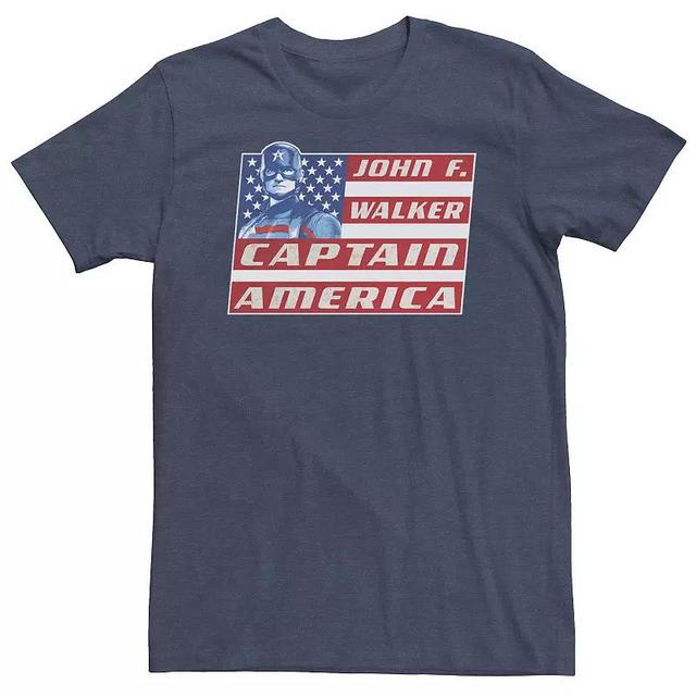 Big & Tall Marvel Falcon And The Winter Soldier Captain America John F. Walker Tee, Mens Navy Grey Product Image