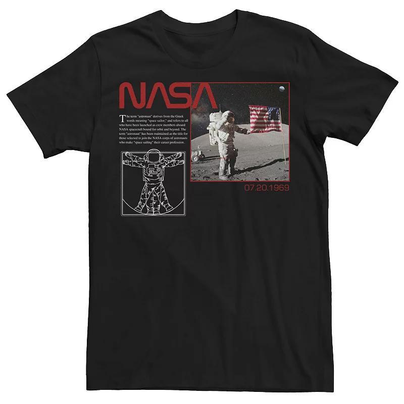 Mens NASA Astronaut Vitruvian American Flag Photo Tee Product Image