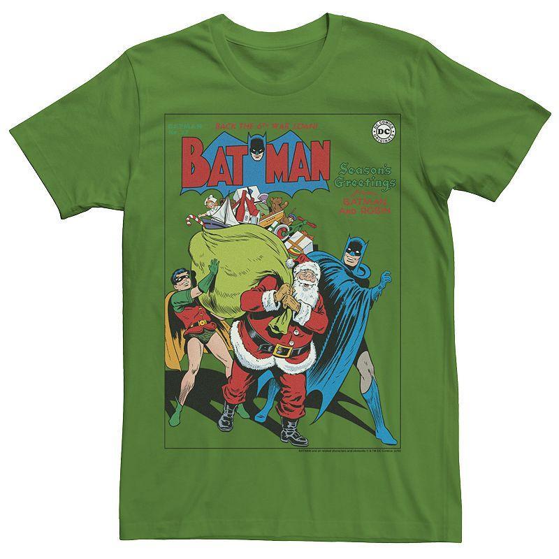 Mens DC Comics Seasons Greetings From Batman And Robin Christmas Tee Product Image