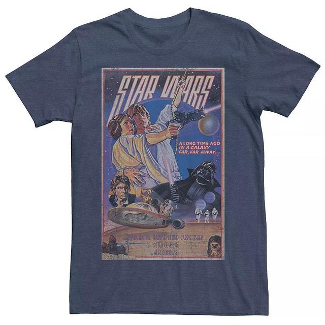 Mens Star Wars Vintage Alternative Poster Tee Navy Grey Product Image