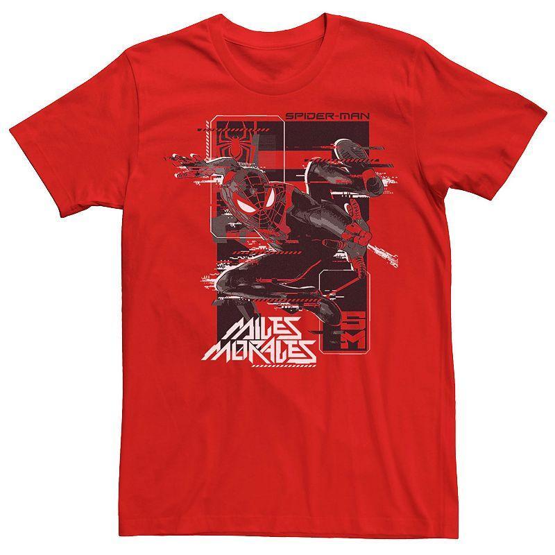 Mens Marvel Spider-Man Miles Morales Glitching Poster Tee Product Image