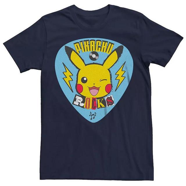 Mens Pokmon Pikachu Rockstar Guitar Pick Tee Blue Product Image