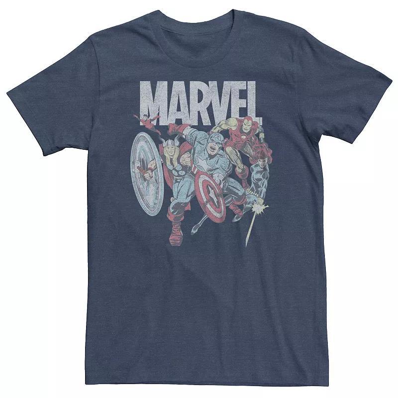 Mens Captain Marvel Retro Colors Badge Tee Grey Product Image