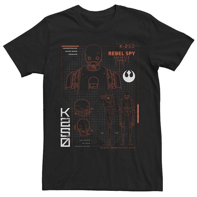 Mens Star Wars K2SO Schematic Tee Black Product Image