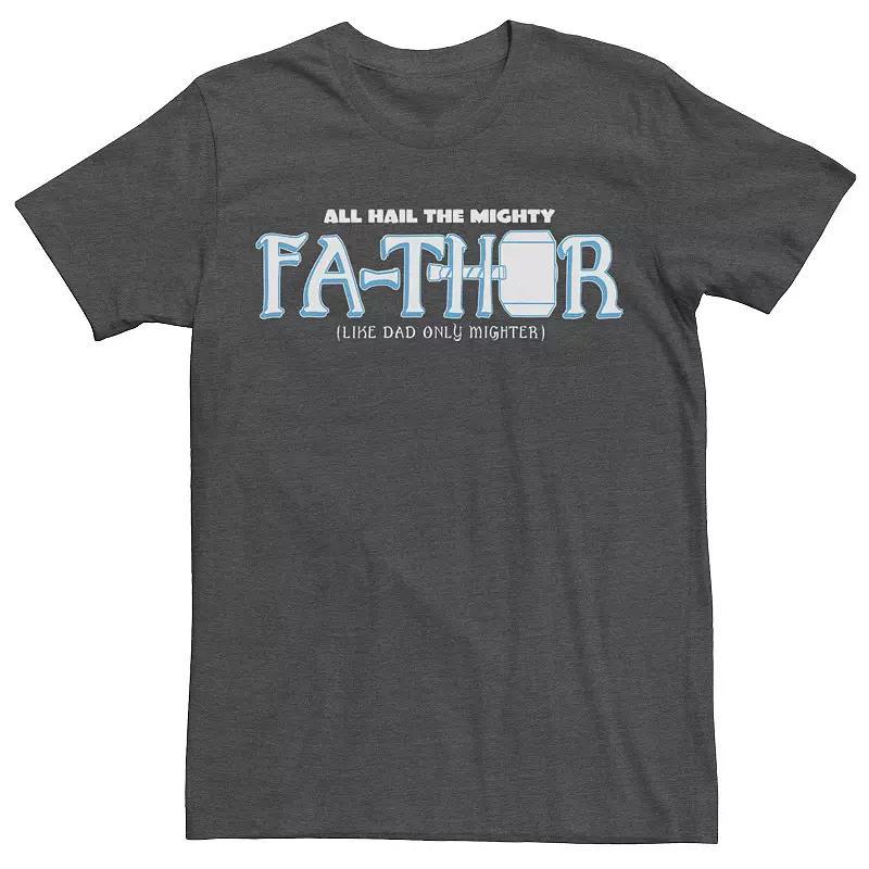 Mens Marvel Hail The Mighty Fa-Thor Simple Fathers Day Tee Grey Heather Product Image