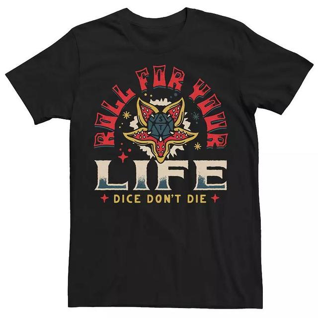 Mens Netflix Stranger Things Roll For Your Life Dice Dont Die Demogorgon Tee Product Image