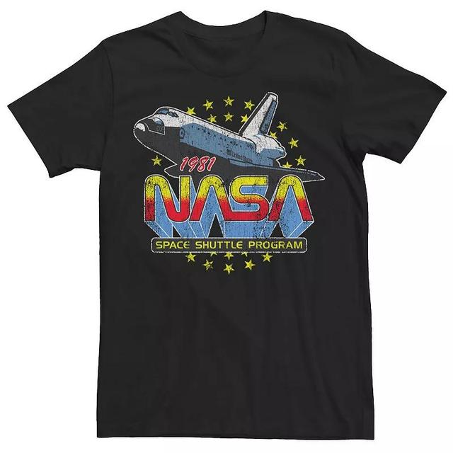 Mens NASA Retro Space Shuttle Program Graphic Tee Black Product Image