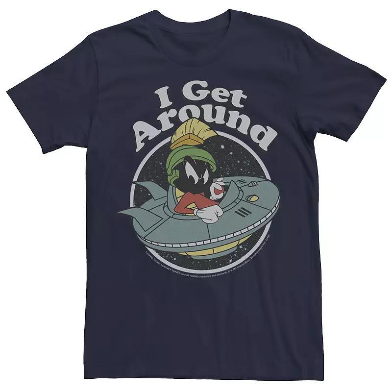 Mens Looney Tunes Marvin Get Around Galactic Text Tee Blue Product Image