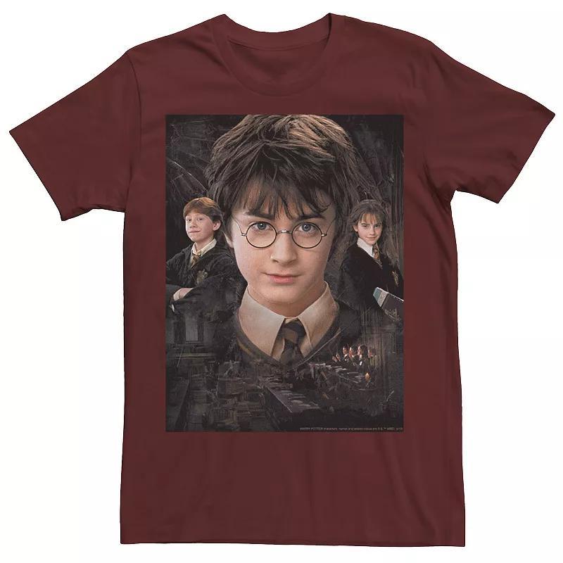 Mens Harry Potter Chamber Of Secrets Harry Ron Hermione Poster Graphic Tee Grey Product Image